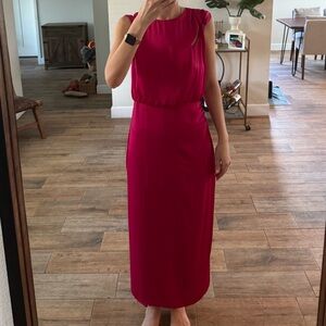 Zara Knotted Shoulder Satin Effect Dress